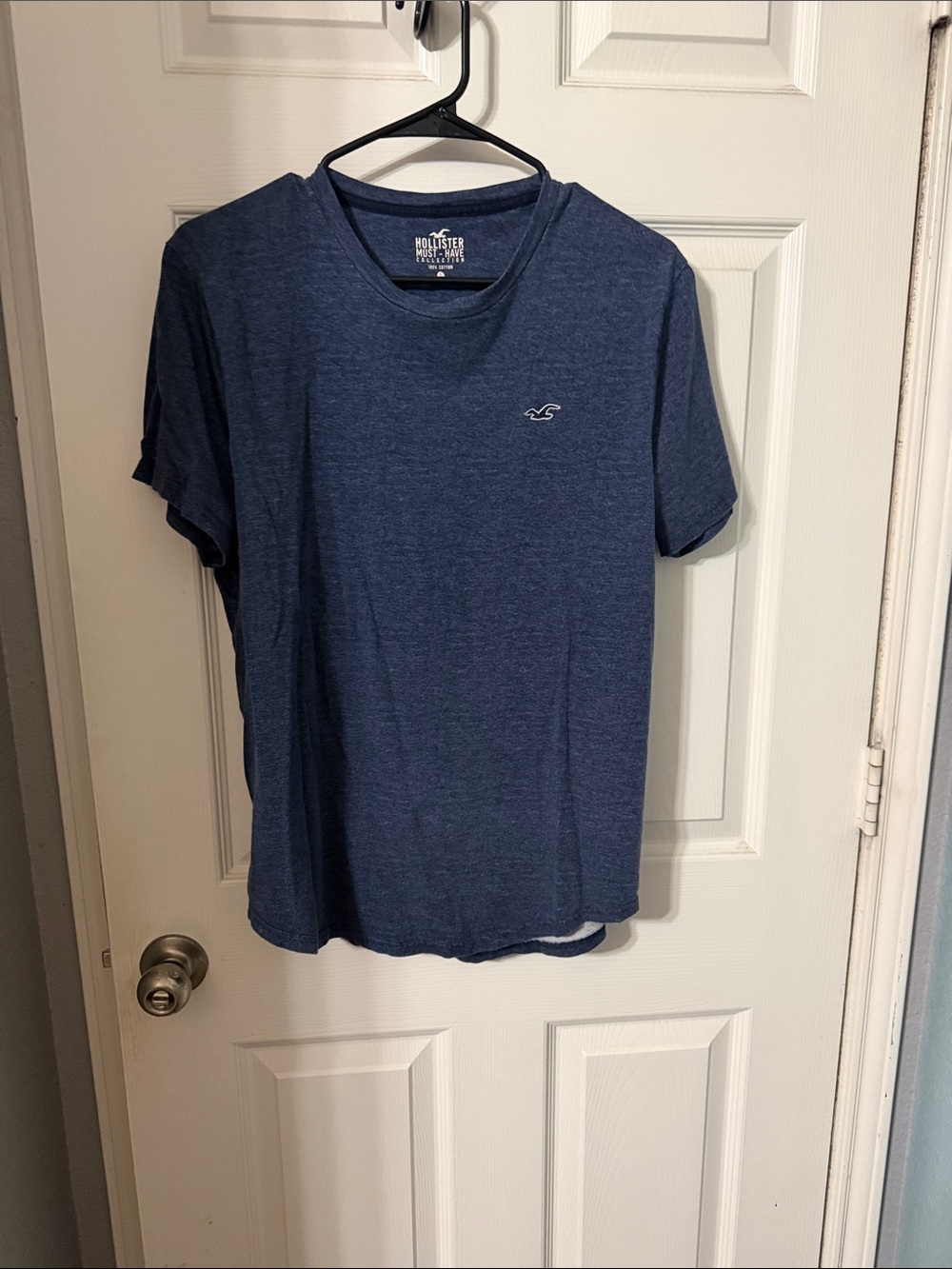 Hollister Heathered Dark Blue Logo Tee